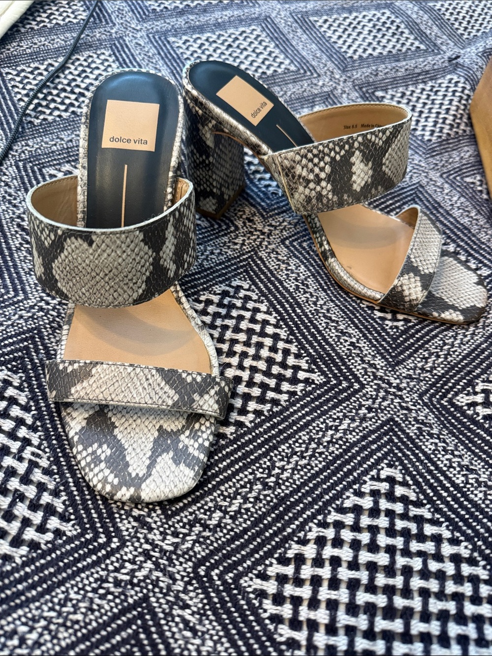 Dolce Vita lizard print open toe heels- worn about 2-3 times- great shape